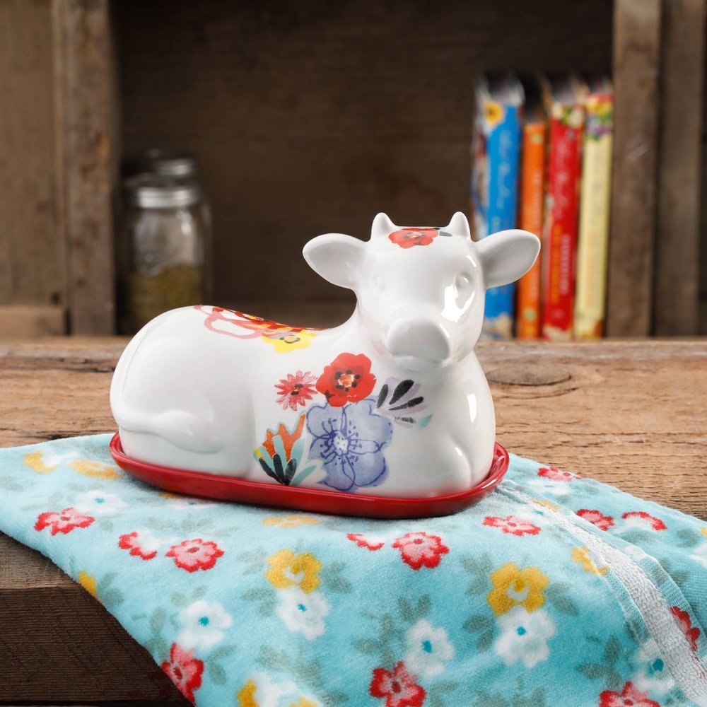 The Pioneer Woman Flea Market 6.5" Cow Butter Dish